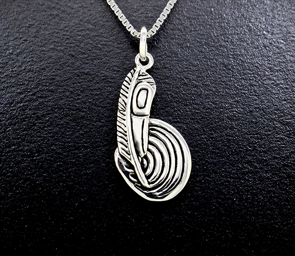 "Raven Feather and Clam" Necklace - Jeff Mckenzie | PNW Fine Handmade Jewelry